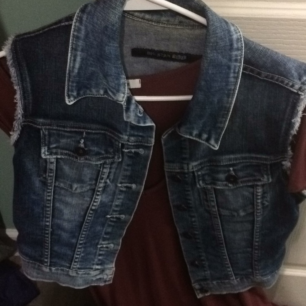 Big star denim vest medium